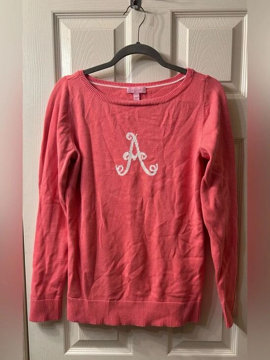 Lilly Pulitzer Sweaters - LILLY PULITZER MARIELLE SWEATER A MONOGRAM, SIZE L